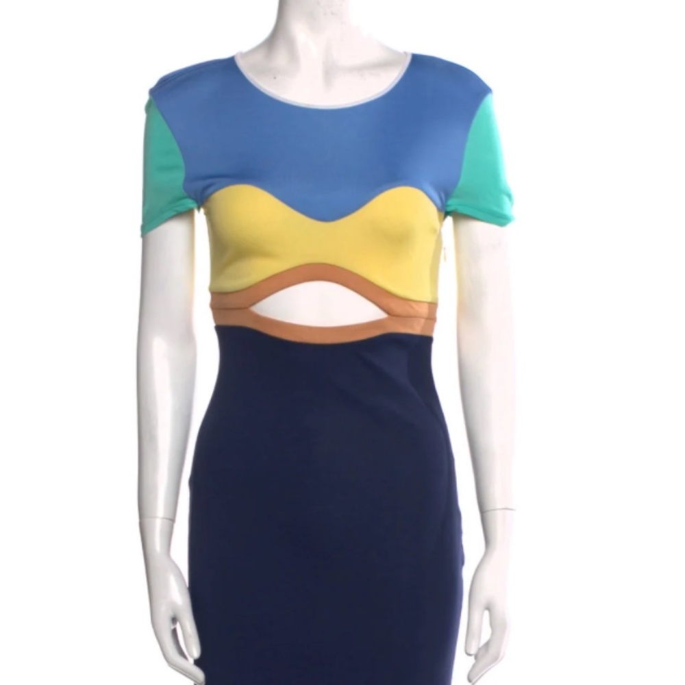 Staud Colorblock Pattern Long Dress Size S